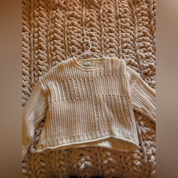 White “Cropped ish” Sweater - Picture 1 of 2